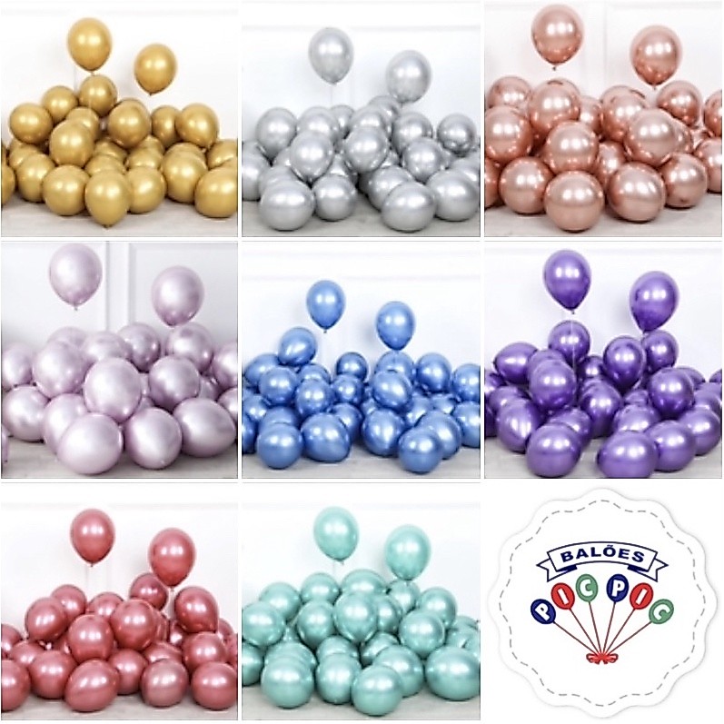 25~100 balão platinado cromado metalizado 5” (CHOCO)