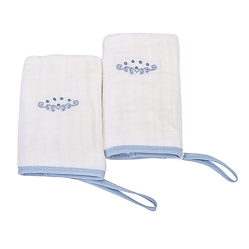 Kit Pano De Boca Minasrey Soft Com Prendedor Raminho Azul - 2 Peças