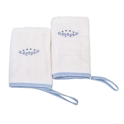 Kit Pano De Boca Minasrey Soft Com Prendedor Raminho Azul - 2 Peças