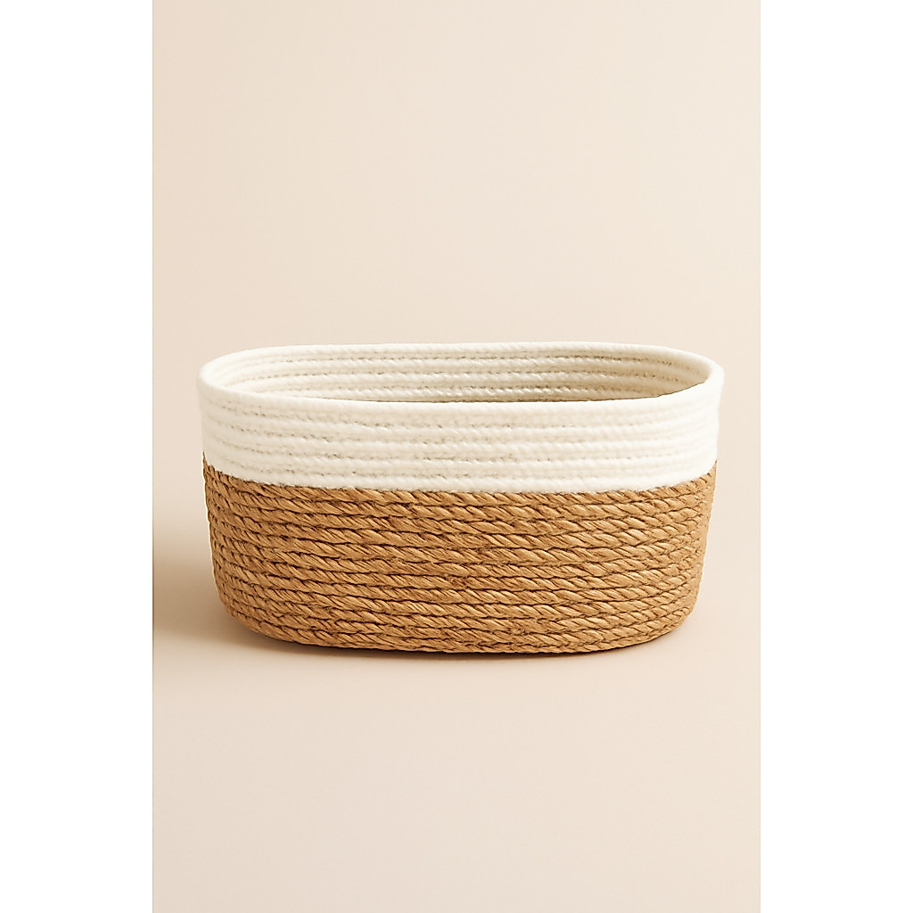 Cesto Organizador Multiuso de Fibra Natural Branco Seagrass Paramount