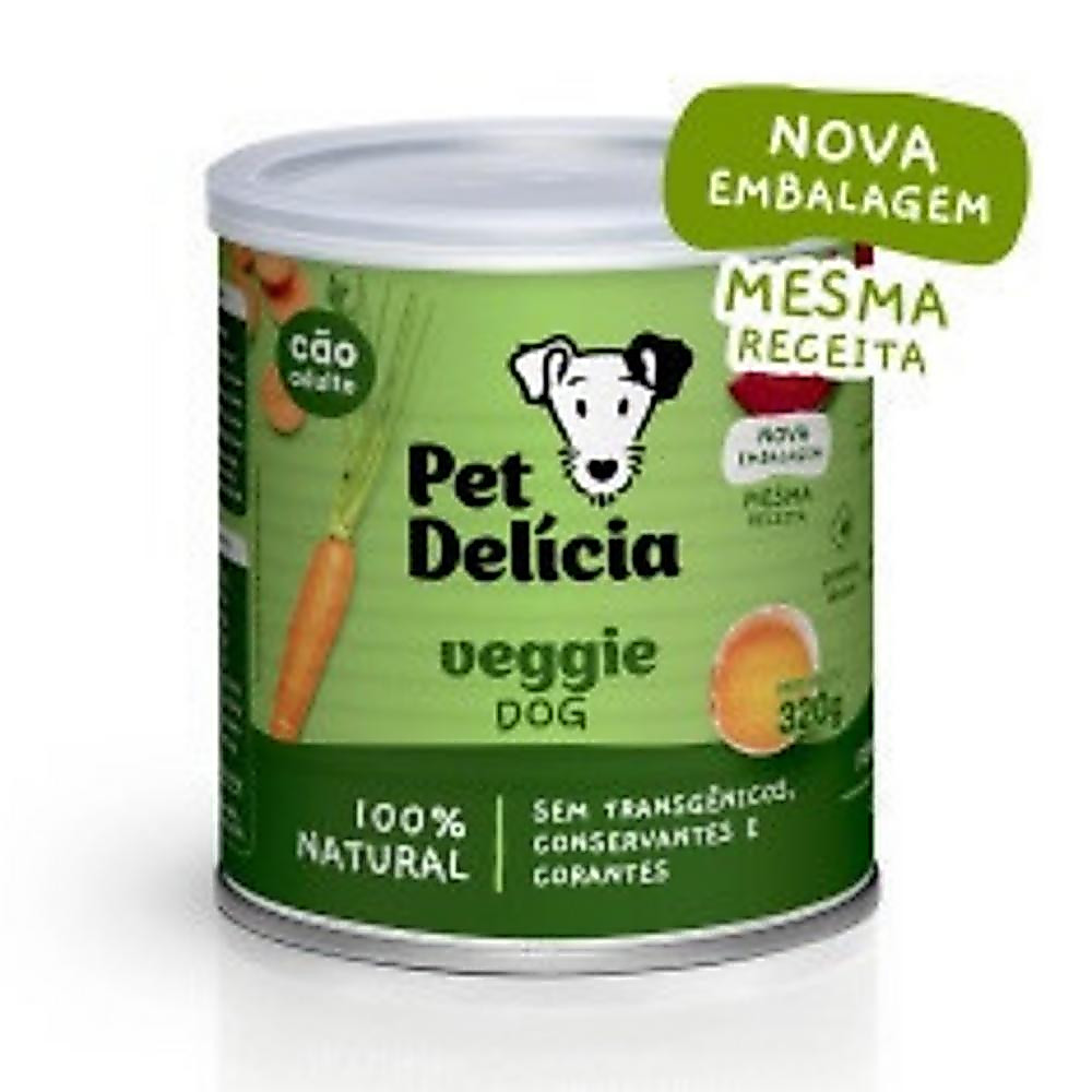 Ração Úmida Natural Veggie Dog Com Ovos para Cães Adultos 320g Pet Delícia