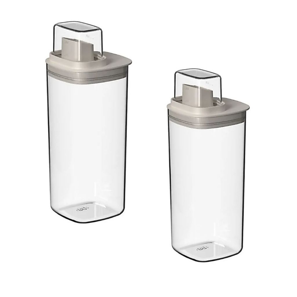 Kit Dispenser Organizador de Lavanderia 1,5L Acrílico Porta Amaciante Sabão em pó Sabonete Liquido