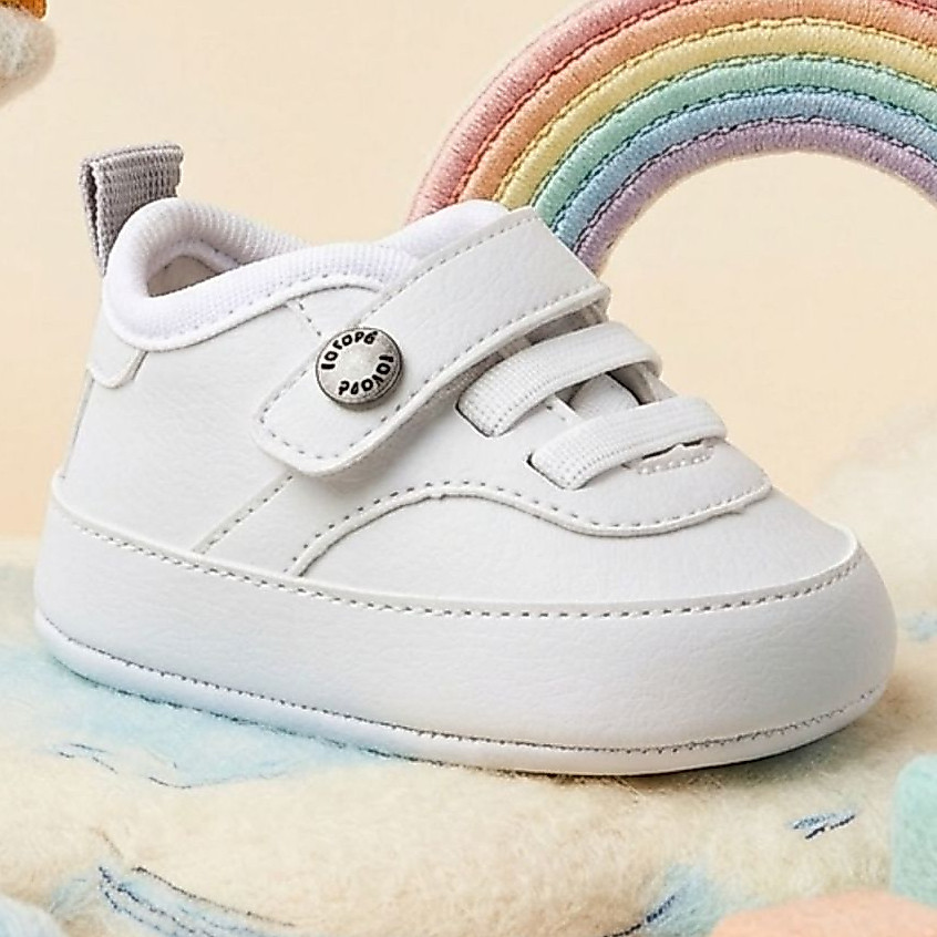 Tênis Casual Baby Menino com Elástico Branco Outono Inverno - FOFOPÉ