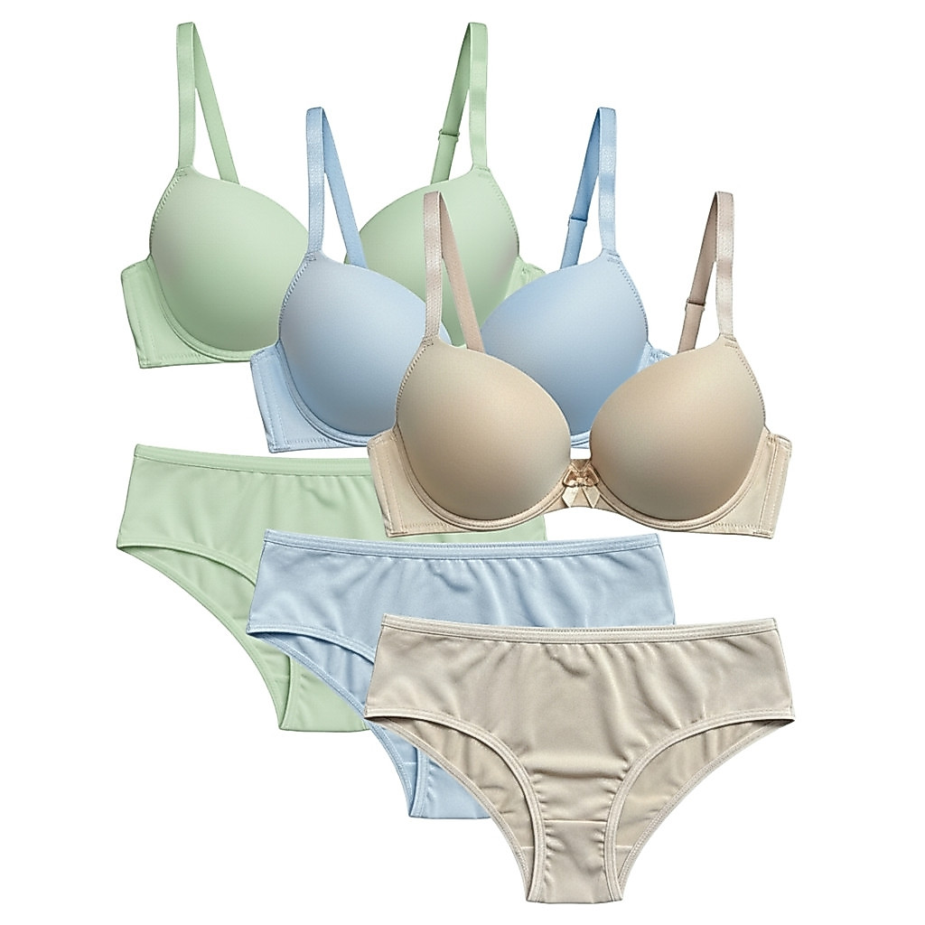 Kit 3 ou 2 Conjunto Sutiã e Calcinha Juvenil Menina Moça Sutiã Com Bojo Confortável Algodão