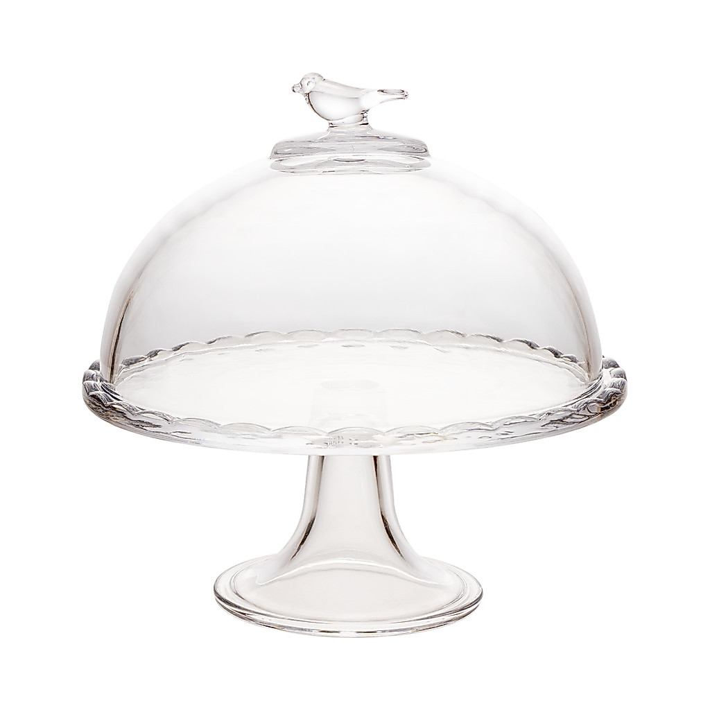 Boleira Prato com Pé e Tampa Bird 19cm Cristal - Wolff