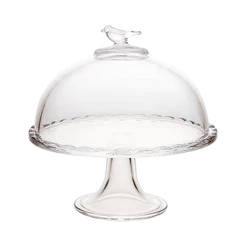 Boleira Prato com Pé e Tampa Bird 19cm Cristal - Wolff