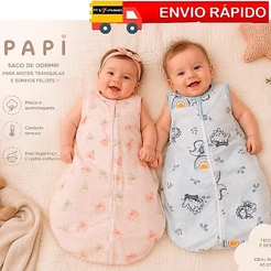Saco De Dormir Bebe Casulo - 0 A 6 Meses 58x42cm Papi Baby