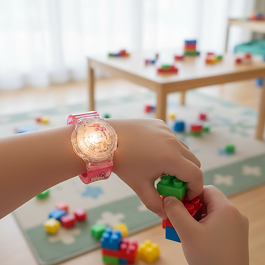RelogioHelloKittyComLeds Moda De Criança Super divertidocom jogo dolabirinto e leds noturno e alarme