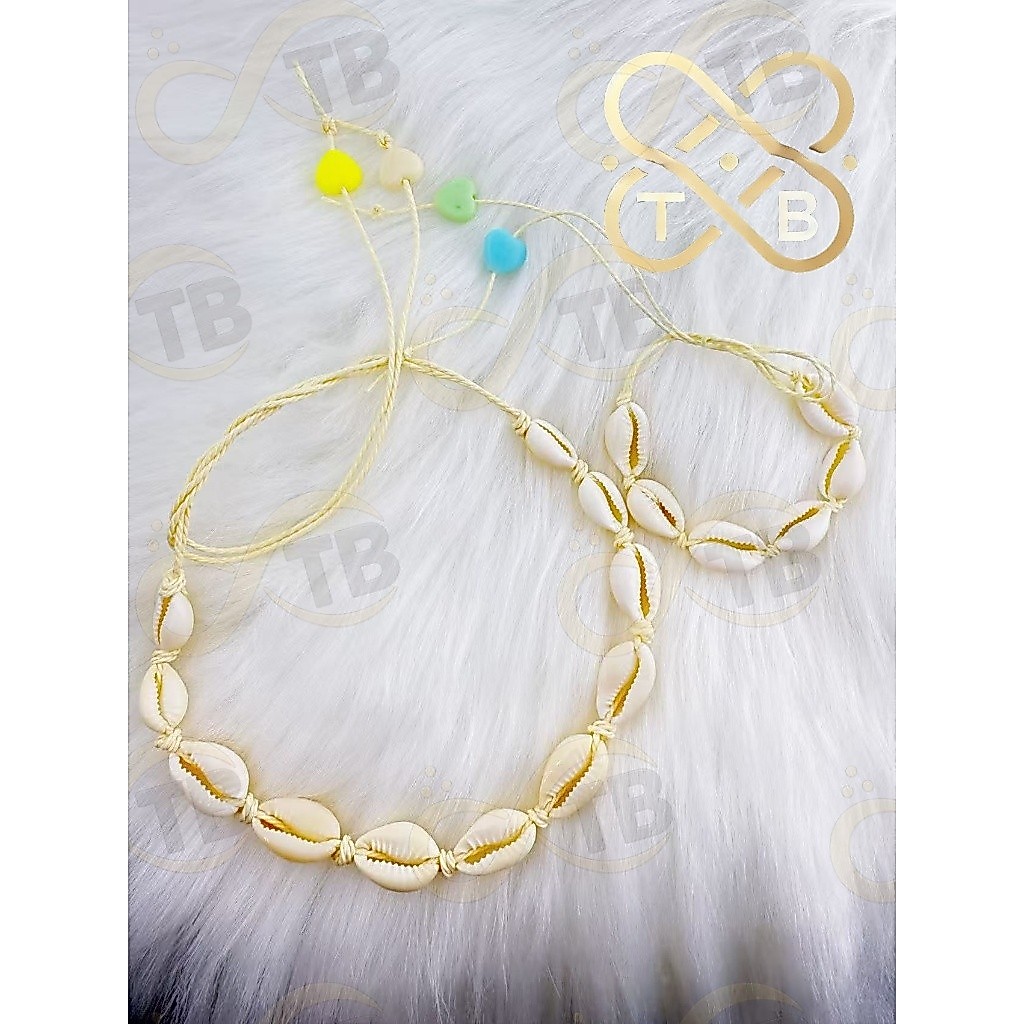 TB Brinquedos Moda KIT Conjunto de Choker e Pulseira Búzios 2 Peças Tendência Verão Naturais Concha — imagem 2 de 2