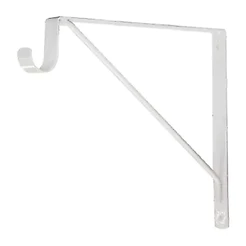 Cantoneira Mão Francesa BRANCO Para Prateleira Com Varão Em Metal Reforçado 26X28X2,5cm - Bestfer