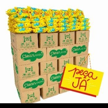 Caixa 12 Pacotes Toalhas Umedecidas Clean Baby com 100  unidades cada