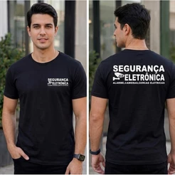 camiseta(Segurança Eletrônica alarme ,câmeras,cercas Eletricas)qualidade que cabe no seu bolso