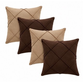 Kit 4 Capas De Almofada Decorativas suede 40x40 Drapeada Sala Cama Sofá Quarto