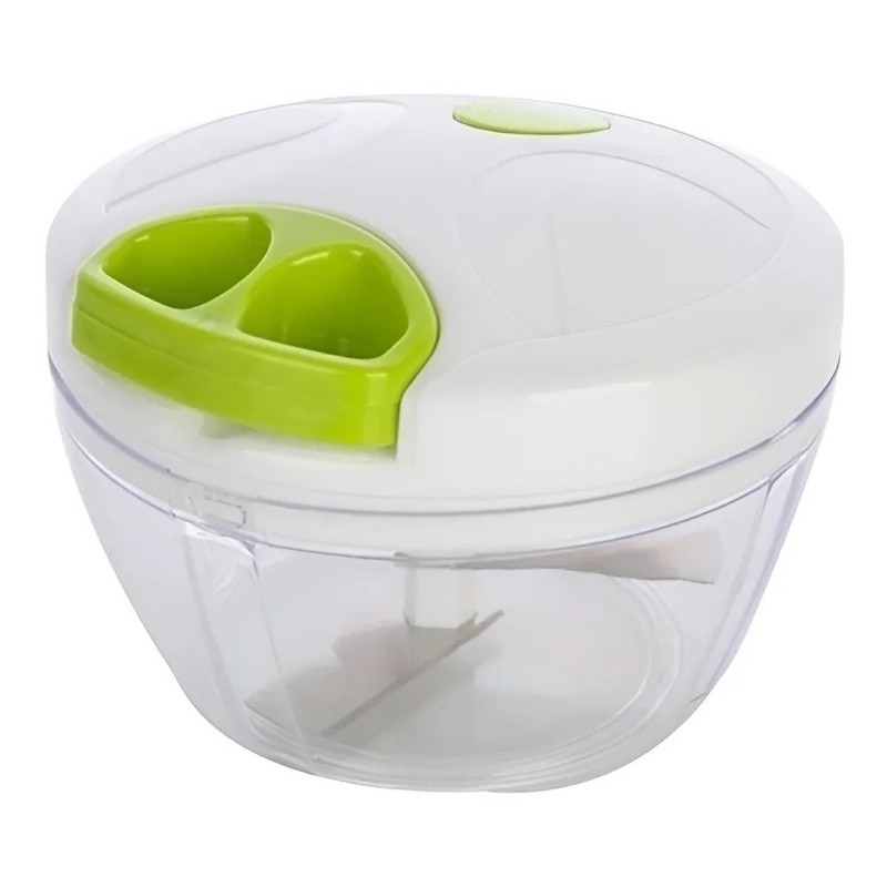 Processador cortador Manual de Alimentos com 3 Lâminas de Aço Inox 400ml