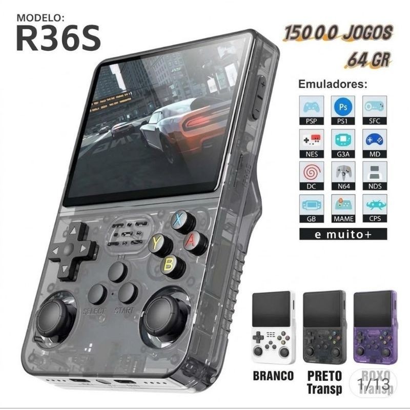 Console Portátil BOYHOM R36S - Tela IPS 3.5