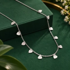 Choker Corações Cheios Pendurados em Prata 925