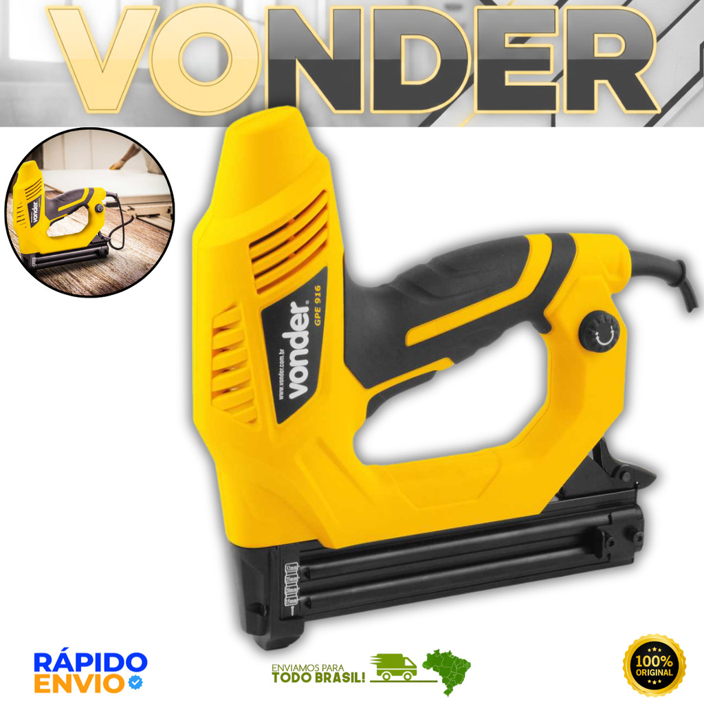 Grampeador Pinador Elétrico Ergonomico Esfofarias Marcenarias Artesanato Madeiras Vonder Premium Top