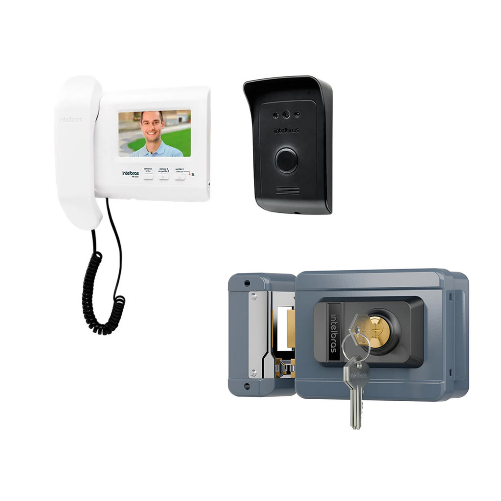 Kit Intelbras Vídeo Porteiro com Fechadura - IVR 1010 + FX 1500