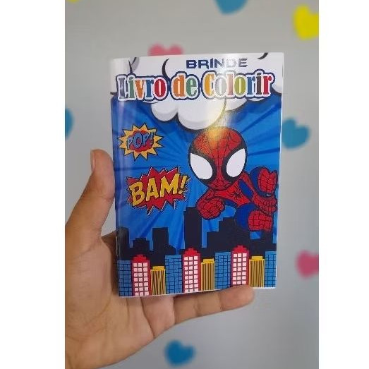 Livrinho de colorir do Homem Aranha Cute- Lembrancinha Personalizada do Homem-aranha- Kit Colorir Personalizado Homem