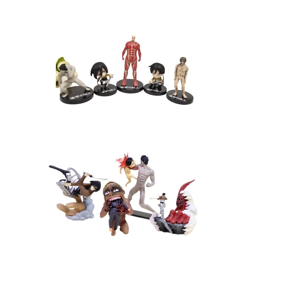 Shingeki No Kyojin Unidade Miniatura Diorama Mikasa Eren Titã Colossal Titã Sorridente Attack On Titan Tropa De Exploraç