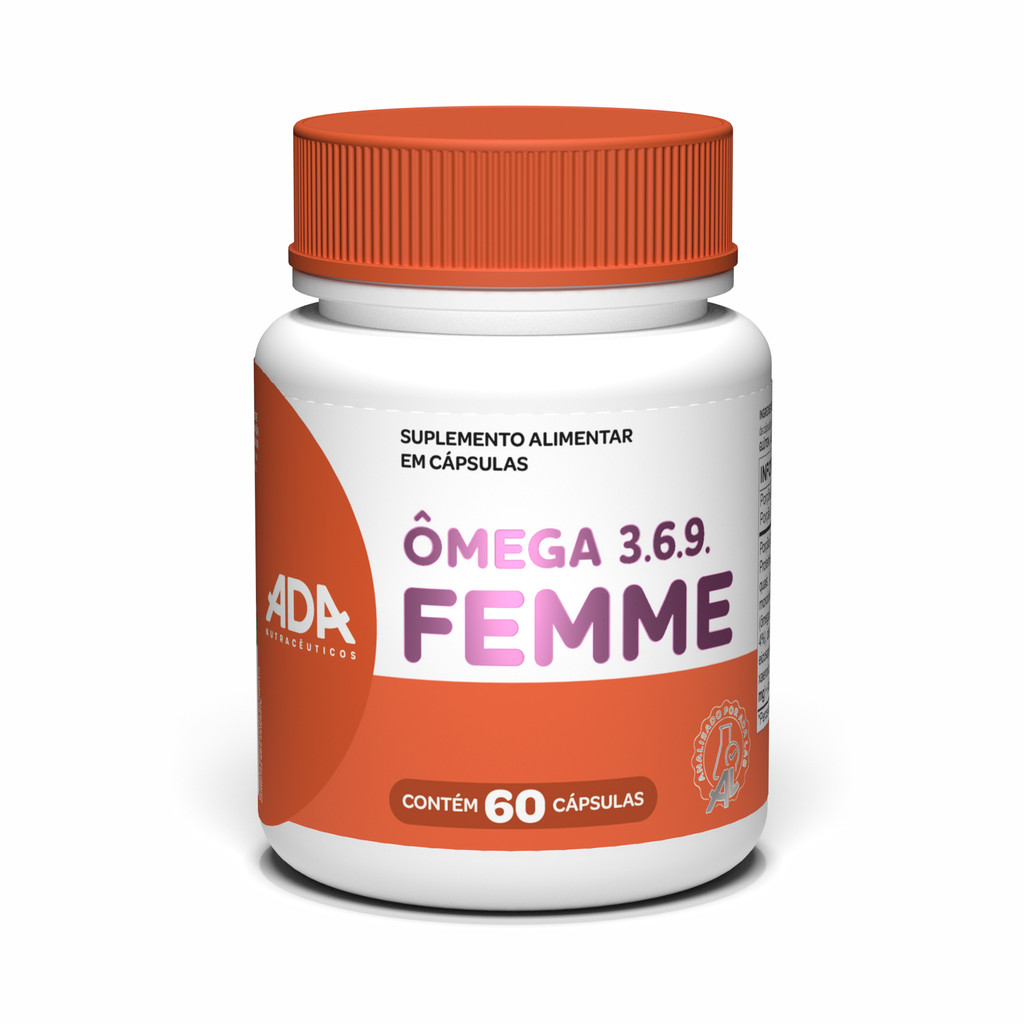 Ômega Femme 3.6.9 - Linhaça + Prímula + Óleo de Peixe - 60 Cápsulas Ada