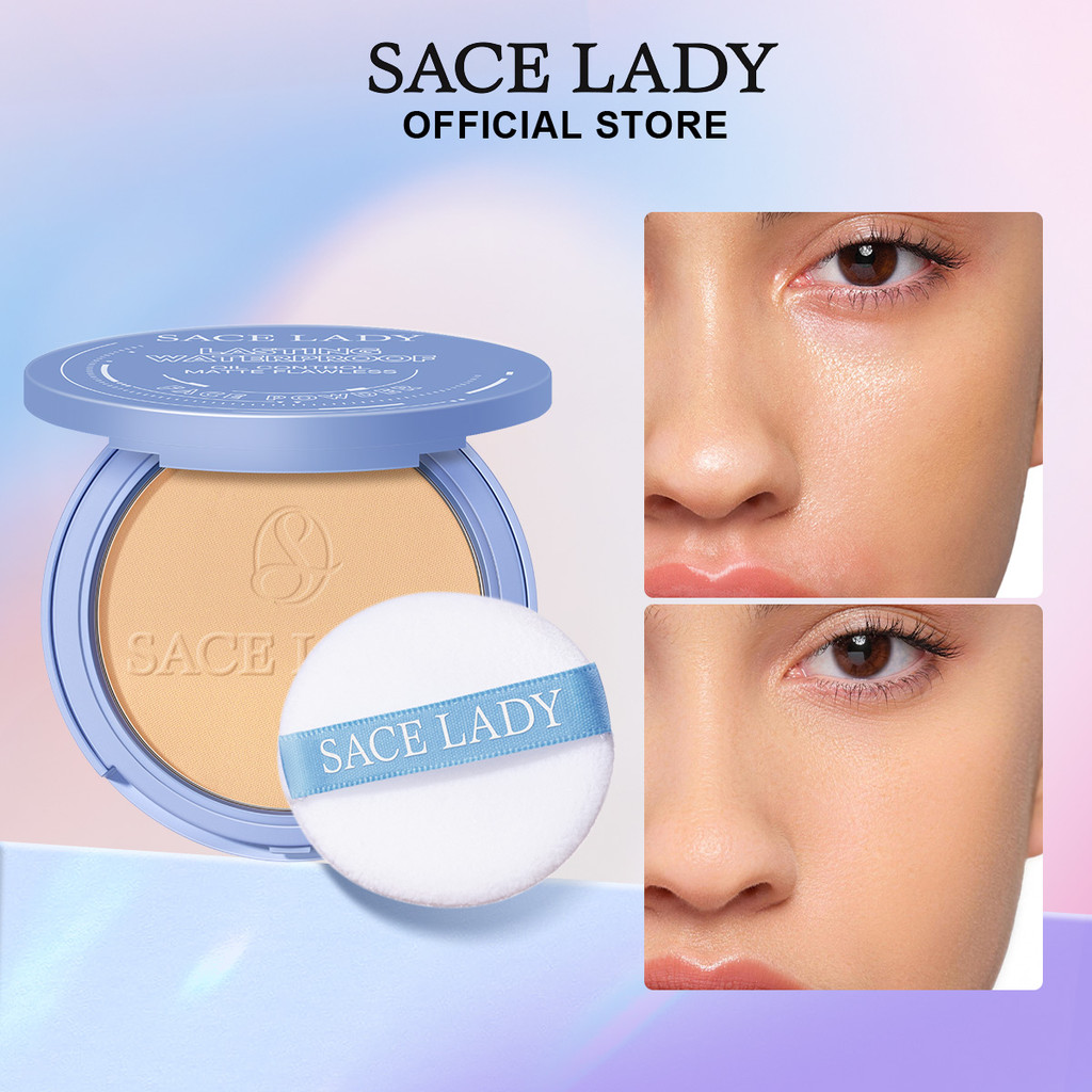 Pó Compacto SACE LADY Controle De Óleo Maquilhagem De Longa Duração