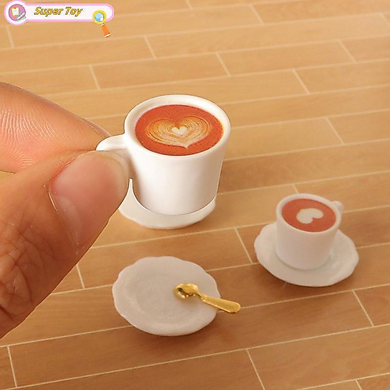 SUPERTOY 1/12 Casa De Bonecas Simulação Xícara Café Conjunto Sala Estar Bebida Decoração Comida Brinquedos Acessórios Qu