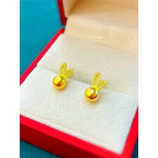 Novo estilo Benming ano banhado a ouro brincos de coelho feminino dourado moda brincos imitação de ouro areia brincos de