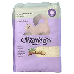 Areia higiênica para gatos Biodegradável Chamego Mandioca grãos médios - 2kg