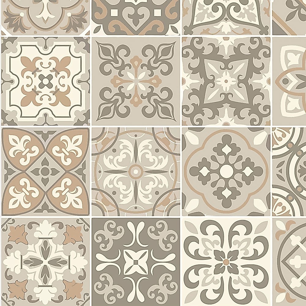 Adesivo Azulejos em tons de bege e marrom para Área Gourmet