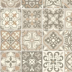 Adesivo Azulejos em tons de bege e marrom para Área Gourmet