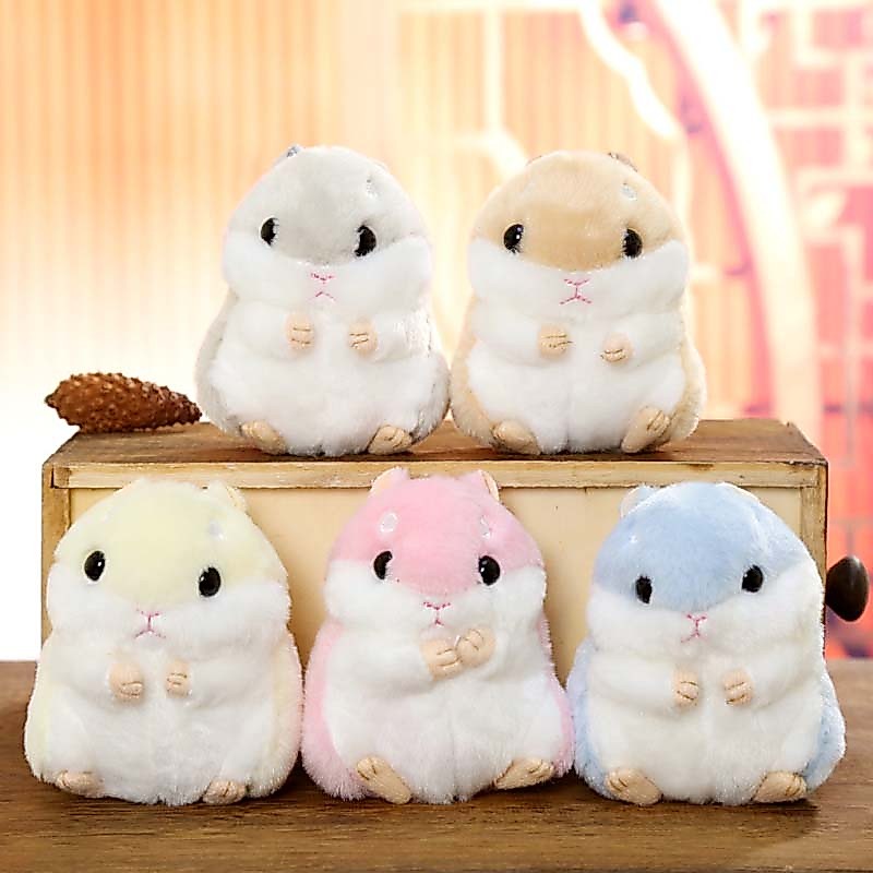 Lovely Little Hamster Plush Doll 3 Colors Pele De Coelho Falsa Para Mulheres Porta-Chaves Pendnat Car Trinkets