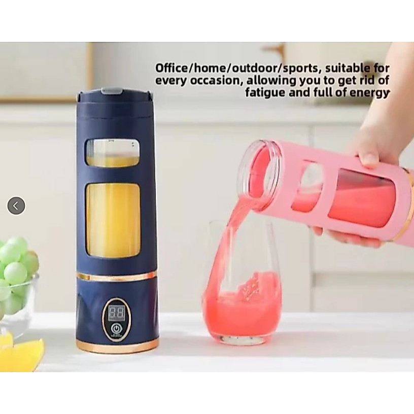 Liquidificador Portátil  8 Lâminas 450ml 1300mAh Recarregável USB