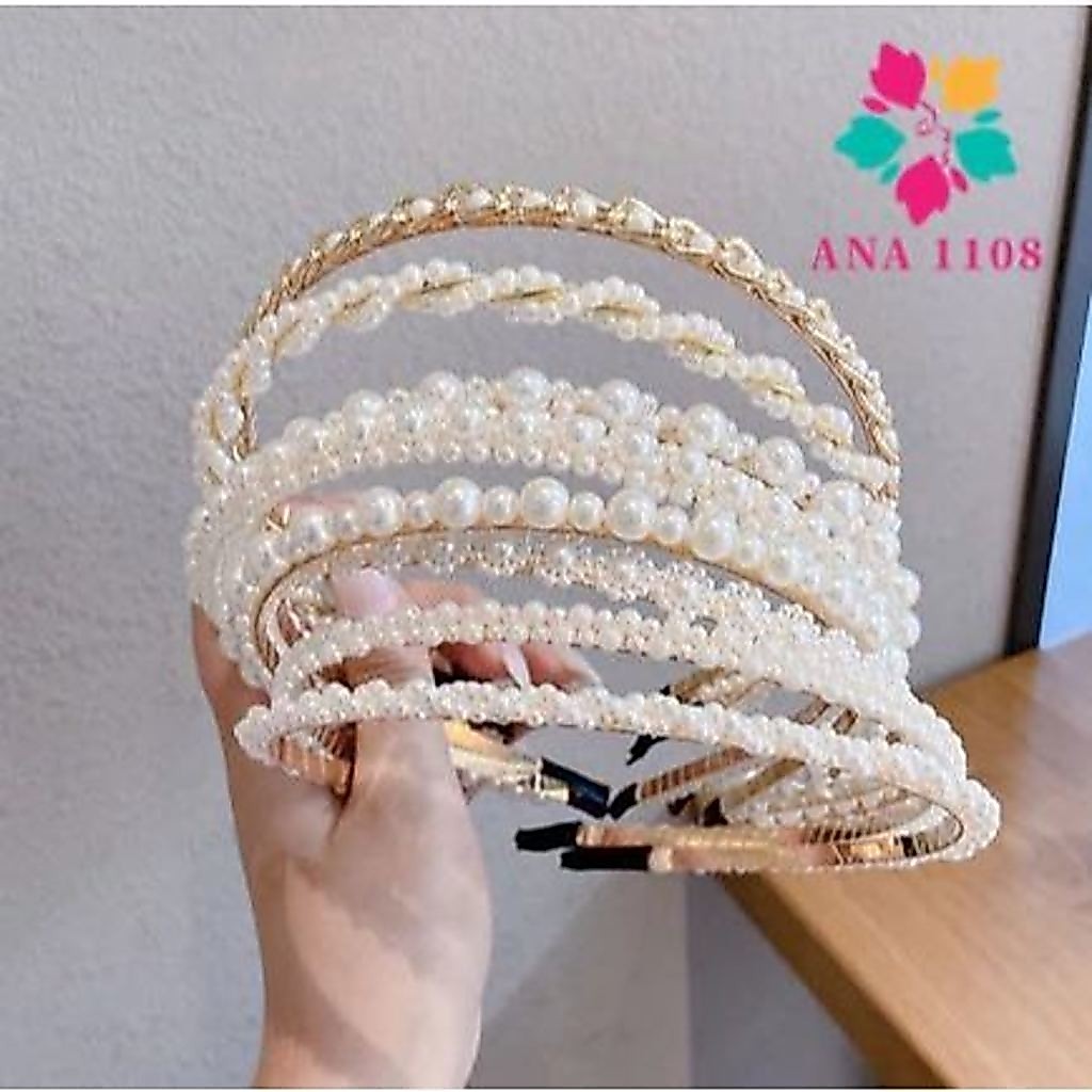 ANA1108 KIT 10PCS Tiaras Delicada Feminina Pérola Luxo Arco Cabelo（10 modelos diferentes）