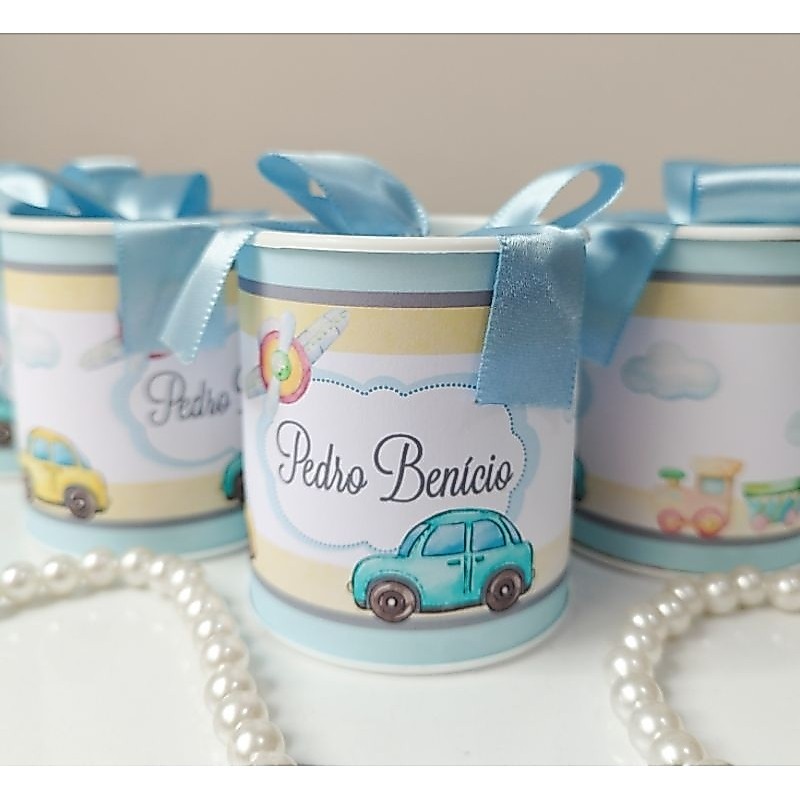 Tubolata Personalizada 7x6 Lembrancinha Maternidade Aniversário Nascimento/Carrinho Meios Transporte