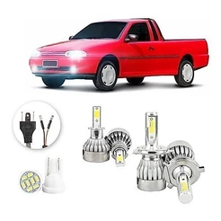 Lâmpadas Ultra Led Volkswagen Saveiro G2 20000lm Alto Baixo e Milha + Pingo Led