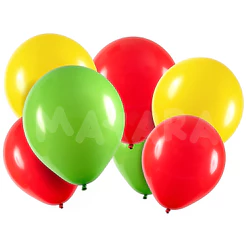75 unidades Balões - Bexigas Vermelho Verde Citrus e Amarelo