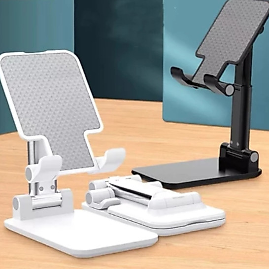 Kit Suporte Para Celular e Tablet Dobrável Portátil Ajustável Apoio Mesa
