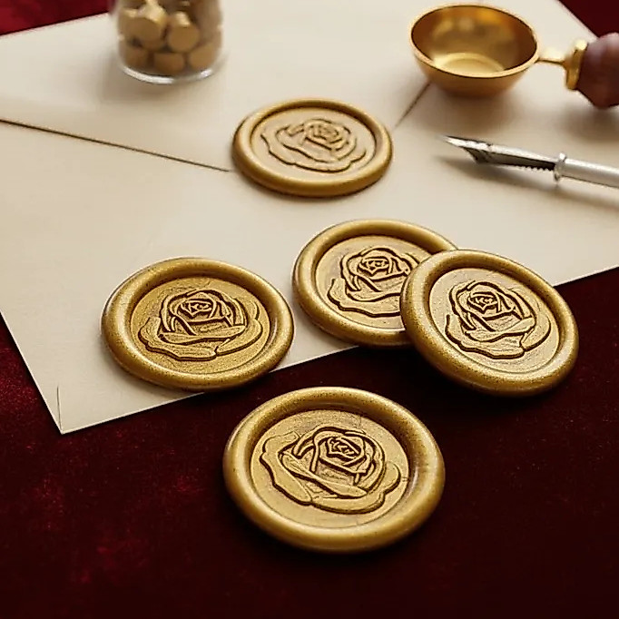 Lacre de Cera Dourado para Convites e Envelopes | Casamento Formatura Debutante