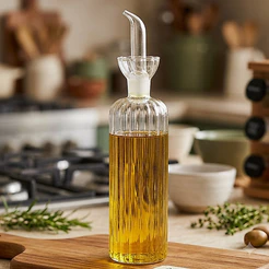 Galheta Azeiteiro De Vidro Borossilicato Lótus 520ml Hauskraft