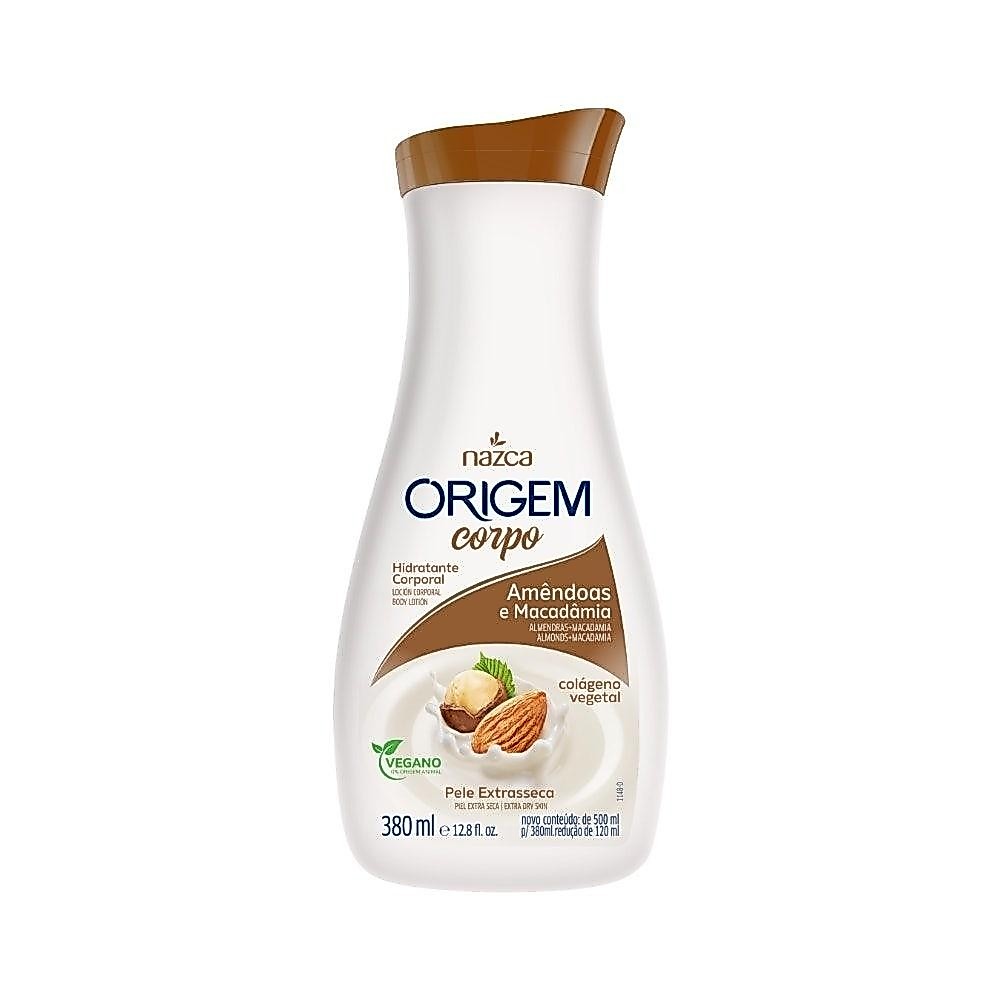 Loção Hidratante Corporal Nazca Origem Amêndoas Macadâmia 380 ml