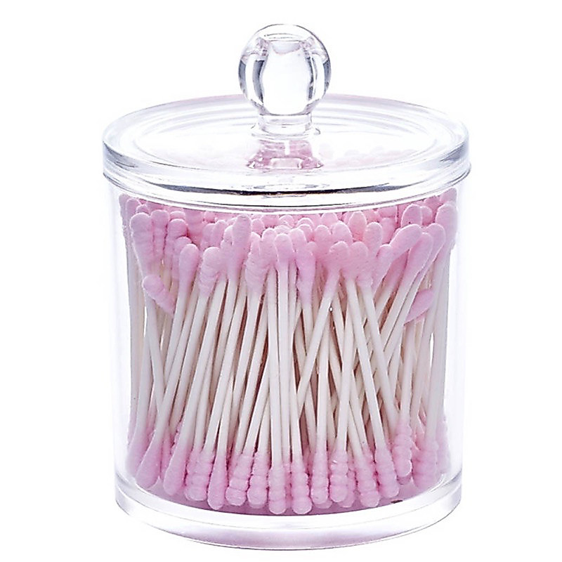 Porta Cotonetes E Algodão Organizador Com Tampa E Em Acrílico Multiuso Universal Prático Vitrine