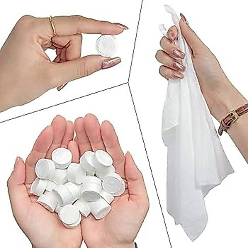 Lenço Comprimido 50 Unid Toalha Mágica Portátil para Viagem Camping Cozinha Banheiro