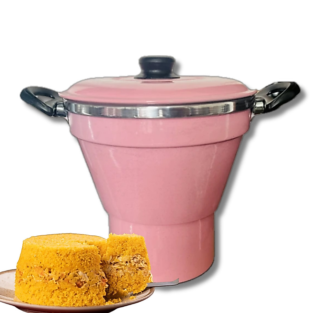 Cuscuzeiro Na Cor ROSA de  Aluminio Tamanho Nº14  Cuscuz Nordestino