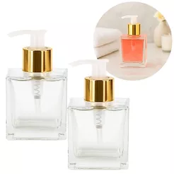 Kit 30 Porta Sabonete Vidro Cubo 100ml C/ Válvula Luxo Para Sabonete Liquido