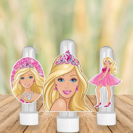 Aplique Tubete Simples BARBIE – Lembrancinhas Divertidas para Sua Festas ! Tamanho: 6x4 cm