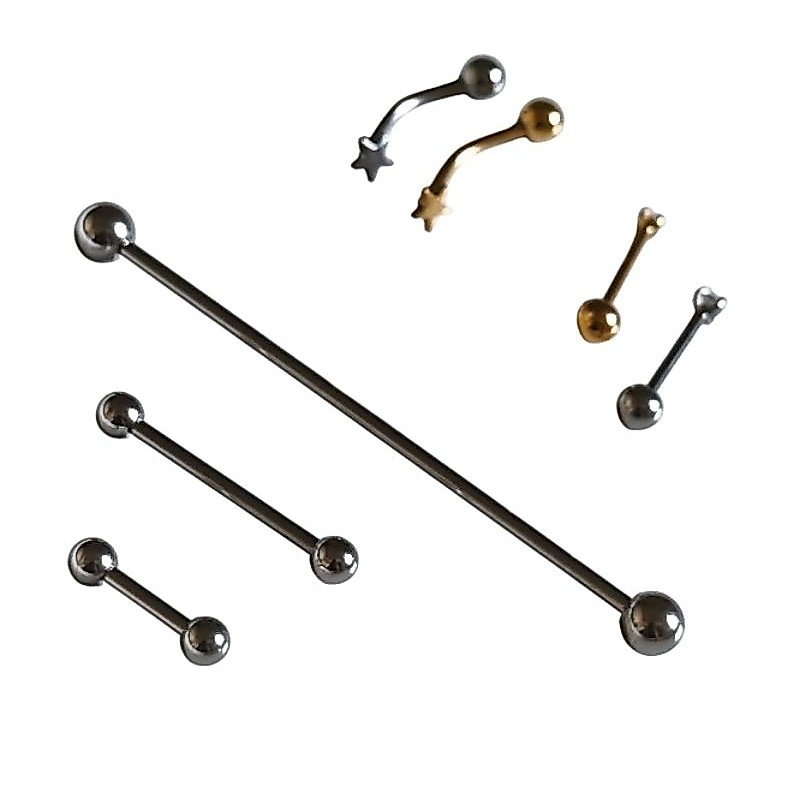 Piercing de aço inoxidável antialérgico para Nariz, Orelha, língua,Umbigo