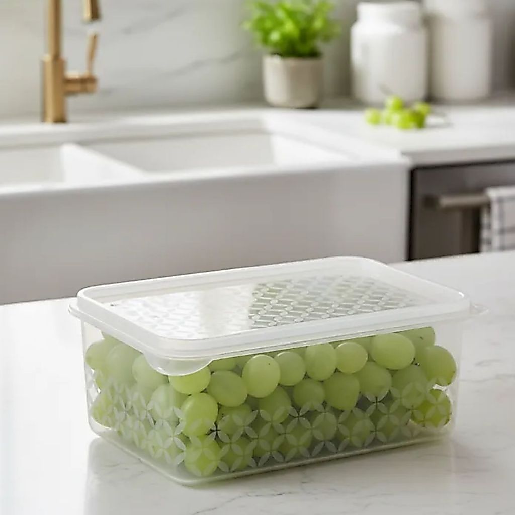 Pote Marmita 1l Plástico Transparente Organizador Cozinha Geladeira Alimentos Vasilha Hermético