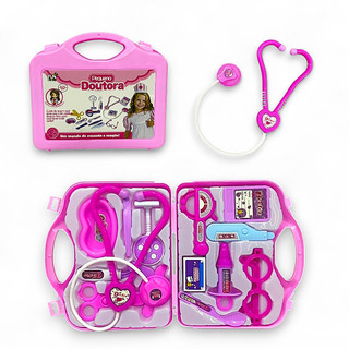 Kit Médico Maleta Infantil Enfermeira Brinquedo Educativo Divertido 14 Peças
