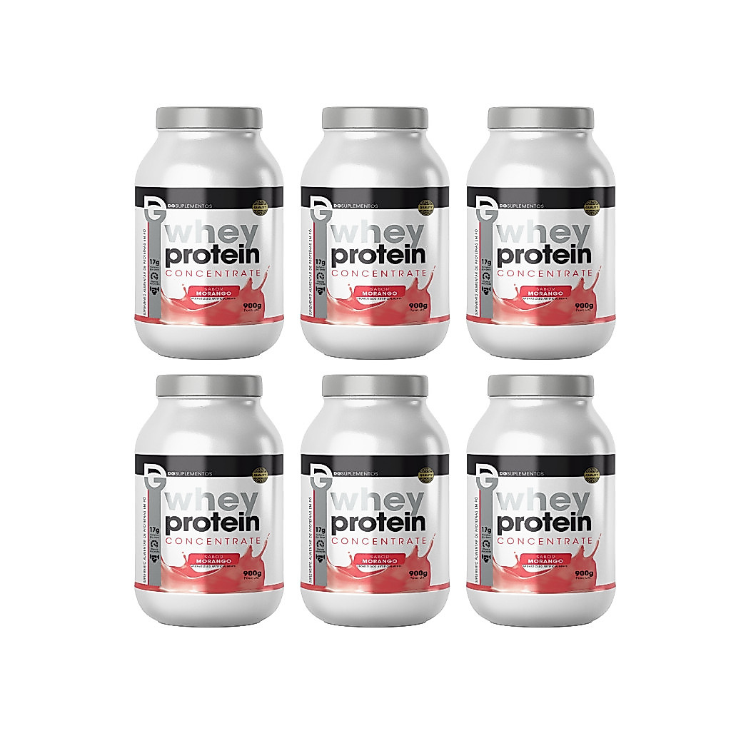 Kit 6x Whey Protein Concentrate 900g - 6 Vezes Mais Whey Concentrada - DG Labs